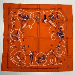 Levis Vintage Bandana Western 50s 60s Orange Cotton Ranch Brands